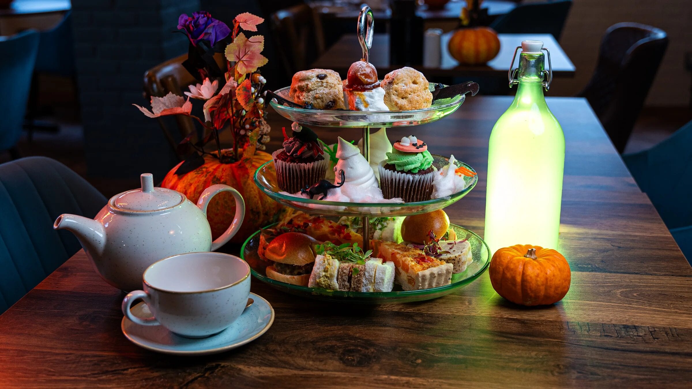 A Halloween high tea spread at The BarnYard