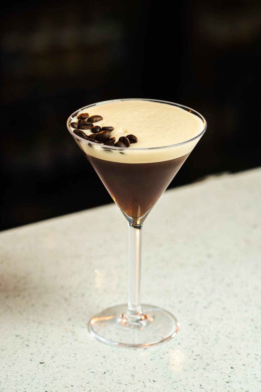 An espresso martini at the bar