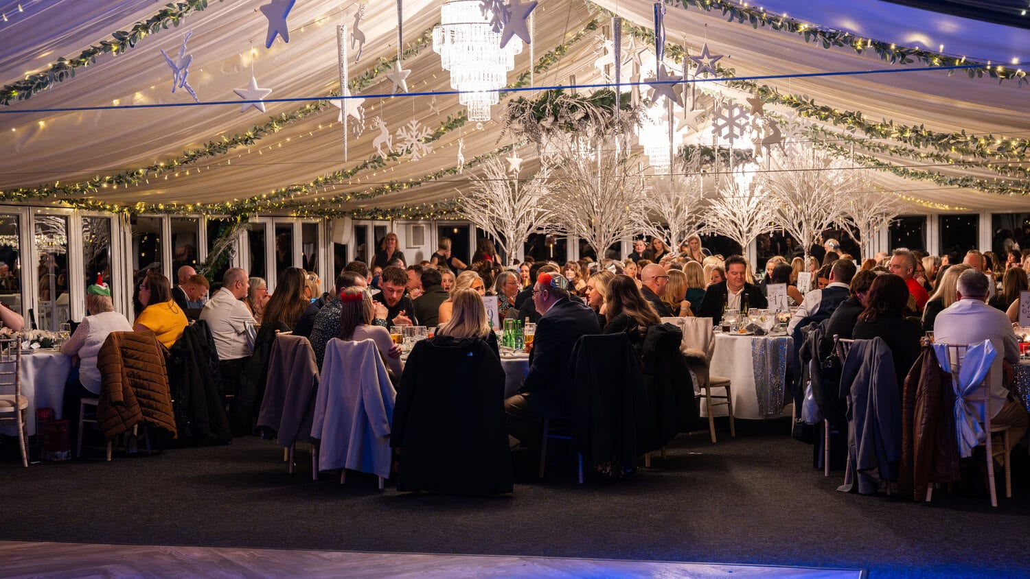 The Arboretum dressed for a Christmas party night