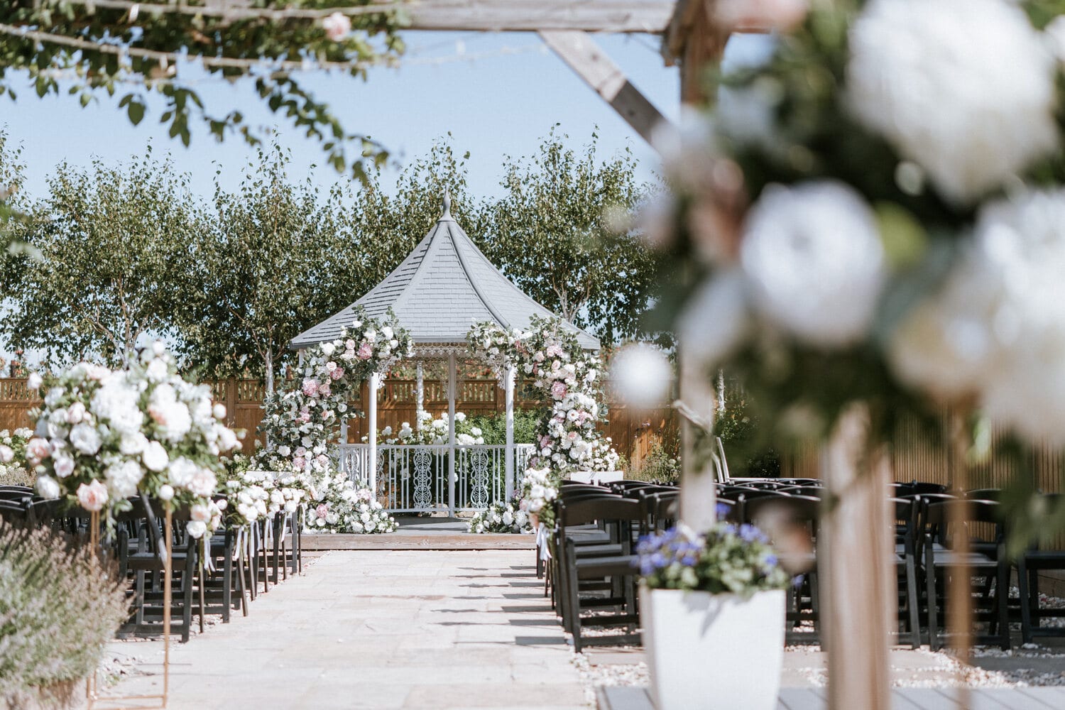 The leafy pergola tunnel of the lavender walk
