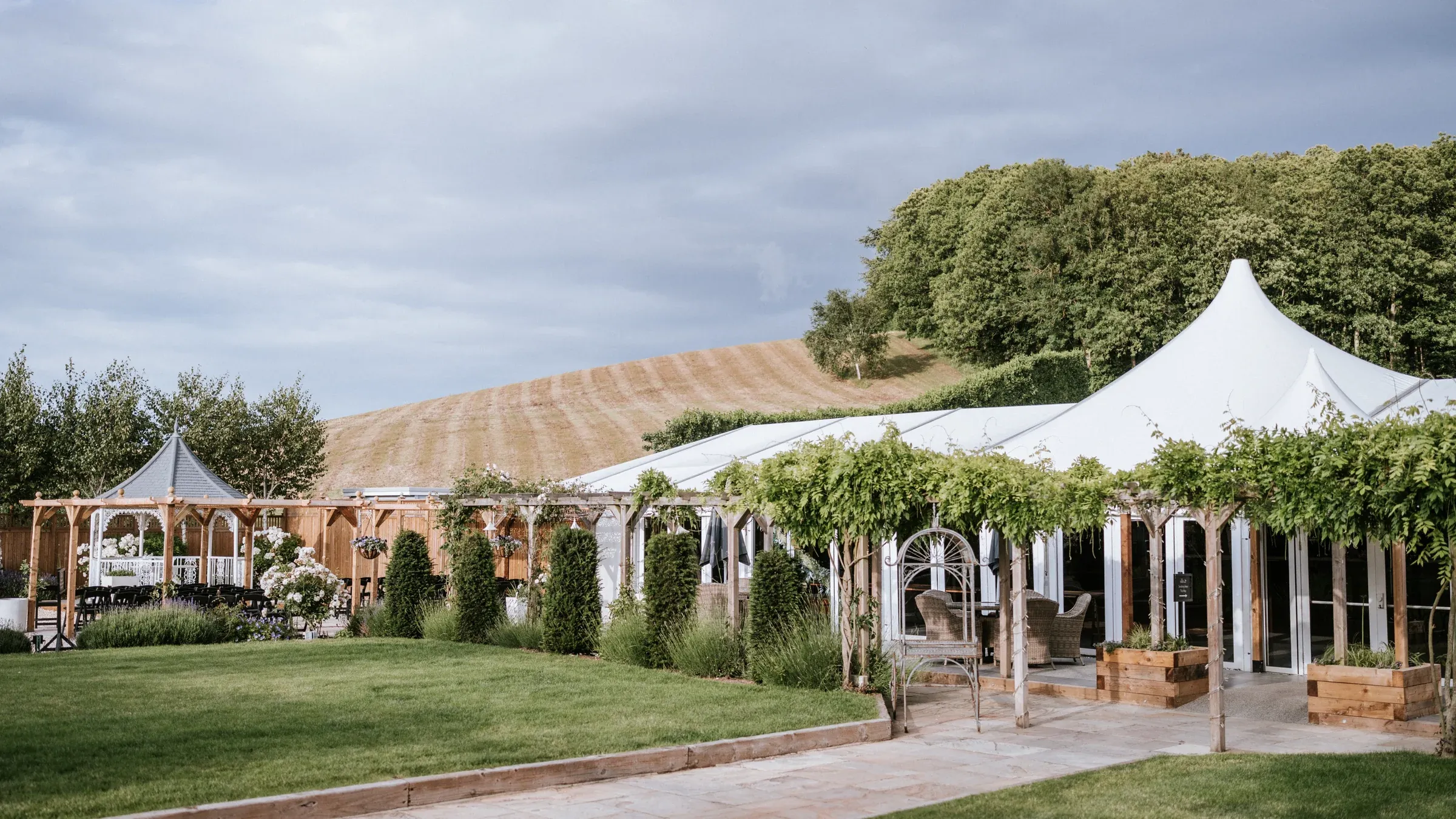 The Arboretum marquee and gardens at The BarnYard, a glamorous setting for a school prom