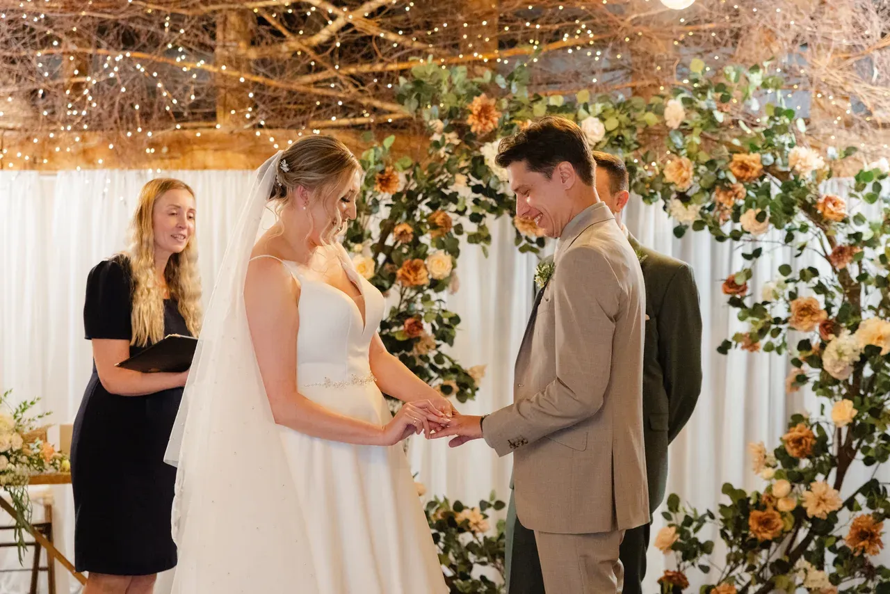 Inside the Apple Barn, ceremony at The BarnYard