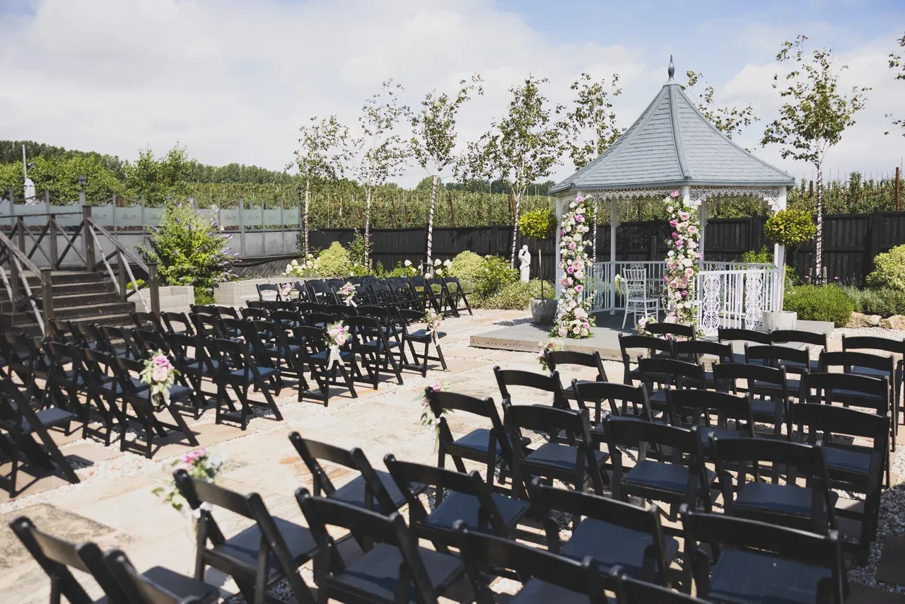 Lavender Walk Gazebo, ceremony at The BarnYard
